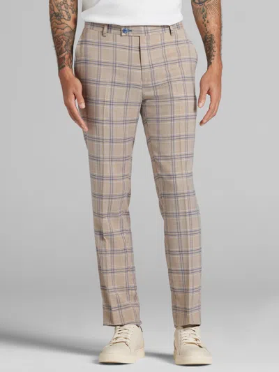 Paisley &amp; Gray Paisley & Gray Men's Slim Fit Windowpane Suit Pants In Brown