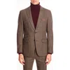 Paisley & Gray Ashton Slim Fit Burgundy Plaid Wool Blend Blazer In Brown