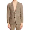Paisley & Gray Ashton Slim Fit Houndstooth Plaid Wool Blend Blazer In Brown
