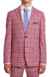 Paisley & Gray Ashton Slim Fit Plaid Sport Coat In Pink