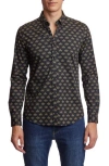 Paisley & Gray Brian Beetle Print Stretch Cotton Dress Shirt