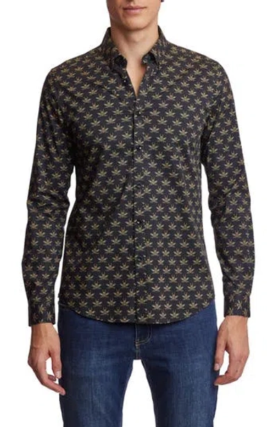 Paisley & Gray Brian Beetle Print Stretch Cotton Dress Shirt