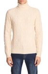 Paisley & Gray Cable Stitch Turtleneck Sweater In Neutral