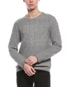 Paisley & Gray Cable Wool-blend Crewneck In Gray