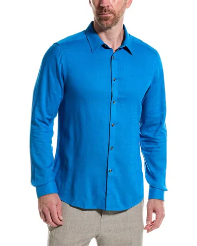 Paisley & Gray Cabo Linen-blend Shirt In Blue
