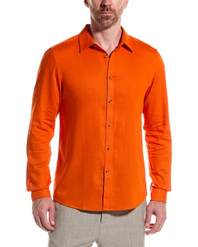 Paisley & Gray Cabo Linen-blend Shirt In Orange