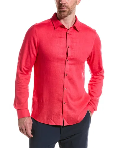 Paisley & Gray Cabo Linen-blend Shirt In Pink