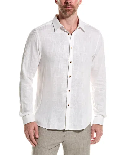 Paisley & Gray Cabo Linen-blend Shirt In White