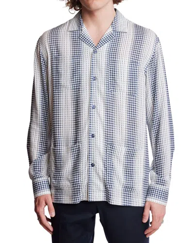 Paisley & Gray Camp Collar Linen-blend Shirt