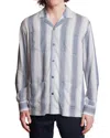 Paisley & Gray Men's Slim Fit Long Sleeve Diamond Striped Button Front Camp Shirt In Blue