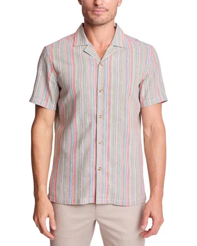 Paisley & Gray Stripe Linen Blend Camp Shirt In Multi