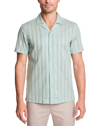 Paisley & Gray Textured Cotton Camp Shirt In Green