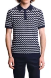 Paisley & Gray Chevron Open Knit Polo