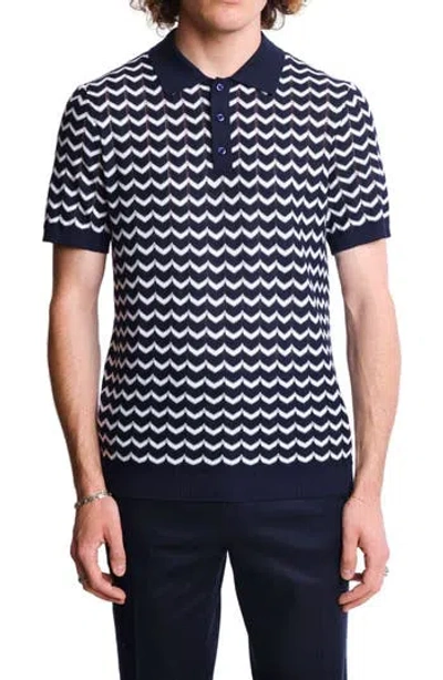 Paisley & Gray Chevron Open Knit Polo