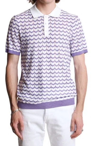 Paisley & Gray Chevron Open Knit Polo