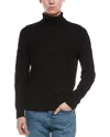 Paisley & Gray Chunky Wool-blend Turtleneck Sweater In Black
