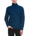 Paisley & Gray Chunky Wool-blend Turtleneck Sweater In Blue