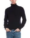 Paisley & Gray Chunky Wool-blend Turtleneck Sweater In Blue