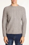 Paisley & Gray Cable Wool-blend Crewneck In Gray