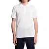 Paisley & Gray Diamond Open Knit Polo In White