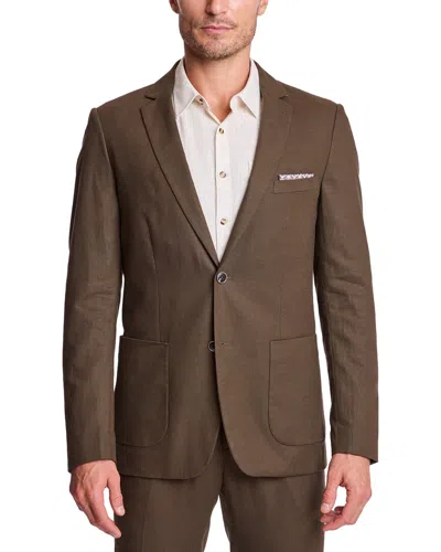 Paisley & Gray Dover Linen-blend Jacket In Brown