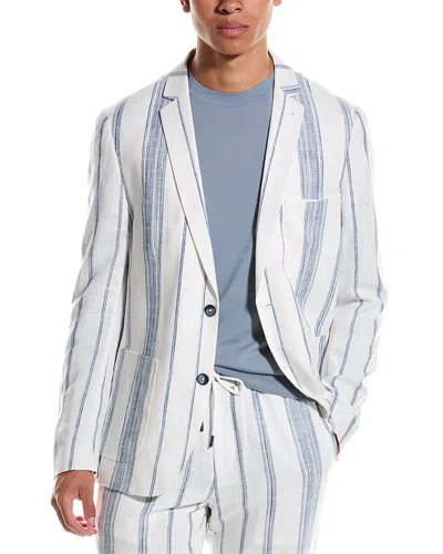 Paisley & Gray Dover Notch Slim Fit Linen-blend Jacket In Grey