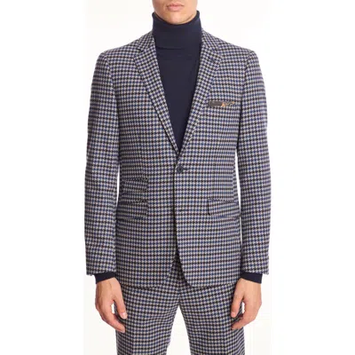 Paisley & Gray Dover Slim Fit Blue Houndstooth Blazer