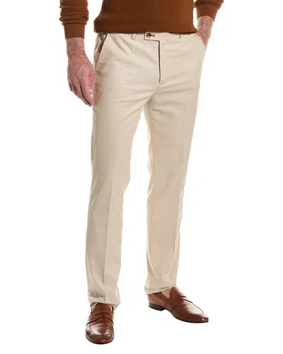 Paisley & Gray Downing Linen-blend Pant In Brown
