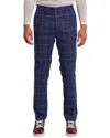 Paisley & Gray Downing Slim Flat Front Windowpane Dress Pants In Blue