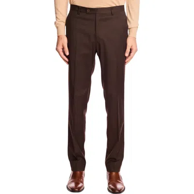 Paisley & Gray Downing Slim Fit Flat Front Dress Pants In Brown