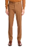 Paisley & Gray Downing Slim Fit Flat Front Dress Pants In Brown