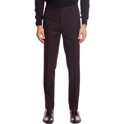 Paisley & Gray Downing Slim Fit Flat Front Grid Dress Pants In Purple