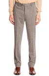 Paisley & Gray Downing Slim Fit Flat Front Pinstripe Dress Pants In Gray