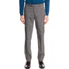 Paisley & Gray Downing Slim Fit Flat Front Plaid Dress Pants In Gray