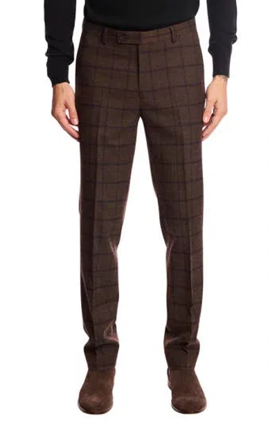 PAISLEY & GRAY PAISLEY & GRAY DOWNING SLIM FIT FLAT FRONT WINDOWPANE DRESS PANTS