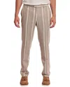 Paisley & Gray Downing Slim Flat Front Stripe Linen Blend Dress Pants