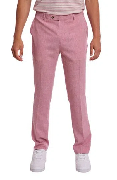 Paisley & Gray Downing Slim Flat Front Crosshatch Dress Pants In Pink