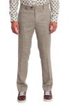 Paisley & Gray Downing Slim Flat Front Crosshatch Textured Dress Pants In Multi