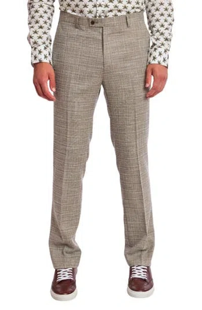 Paisley & Gray Downing Slim Flat Front Crosshatch Textured Dress Pants In Multi