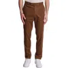Paisley & Gray Downing Slim Flat Front Linen Blend Dress Pants In Brown