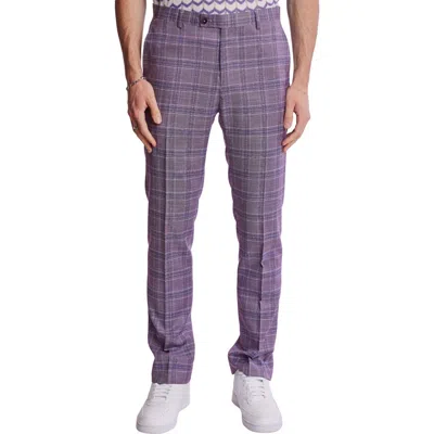 Paisley & Gray Downing Slim Flat Front Plaid Dress Pants In Multi