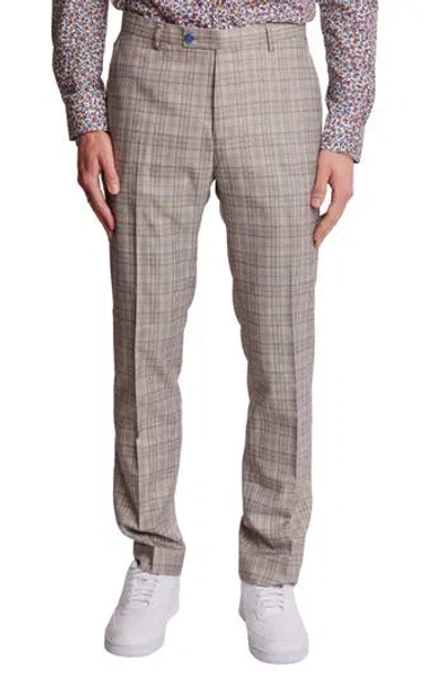 PAISLEY & GRAY PAISLEY & GRAY DOWNING SLIM FLAT FRONT PLAID DRESS PANTS