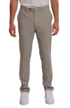 Paisley & Gray Downing Slim Flat Front Stripe Seersucker Dress Pants In Gray