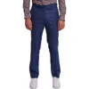 Paisley & Gray Downing Slim Flat Front Windowpane Dress Pants In Blue