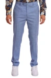 Paisley & Gray Downing Slim Flat Front Windowpane Dress Pants In Blue