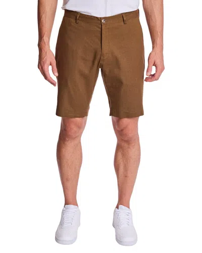 Paisley & Gray Felix Linen-blend Short In Brown
