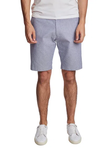 Paisley & Gray Felix Shorts Mens Blue Polka Dot Flat Front Slim Fit Fts268