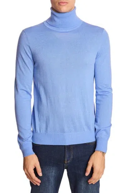 Paisley & Gray Fine Gauge Turtleneck Sweater In Blue
