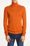 Paisley & Gray Fine Gauge Turtleneck Sweater In Orange