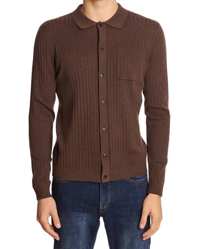 PAISLEY & GRAY PAISLEY & GRAY FULL PLACKET WOOL-BLEND POLO SHIRT